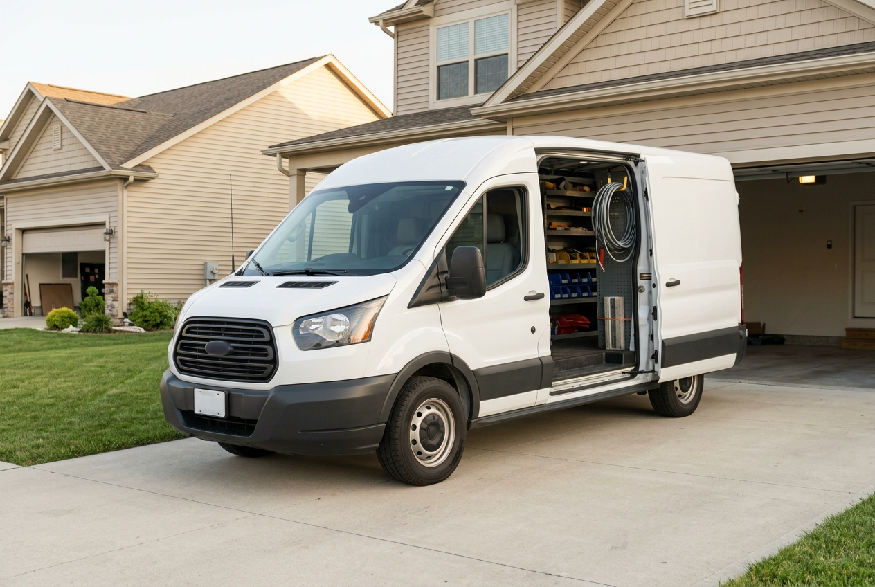 Fully stocked service truck ready for same-day dispatch